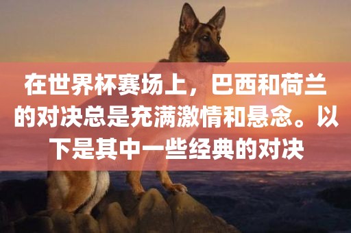 在世界杯赛场上，巴西和荷兰的对决总是充满激情和悬念。以下是其中一些经典的对决沧州禾苗留学中介服务有限公司