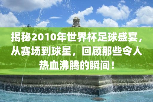 揭秘2010年世界杯足球盛宴，从赛场到球星，回顾那些令人热血沸腾的瞬间！
