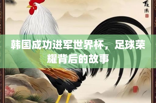 韩国成功进军世界杯，足球荣耀背后的故事
