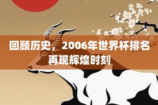 回顾历史，2006年世界杯排名再现辉煌时刻