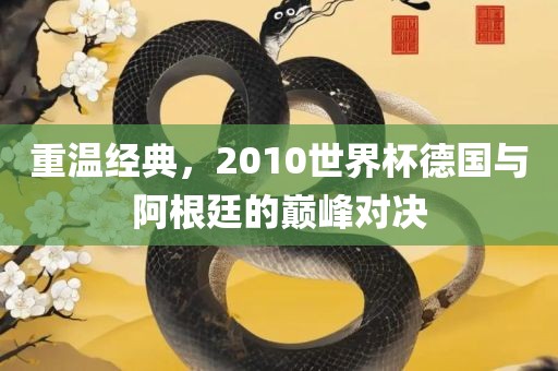 重温经典，2010世界杯德国与阿根廷的巅峰对决