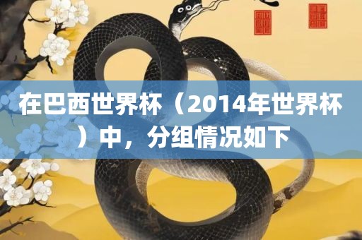 在巴西世界杯（2014年世界杯）中，分组情况如下