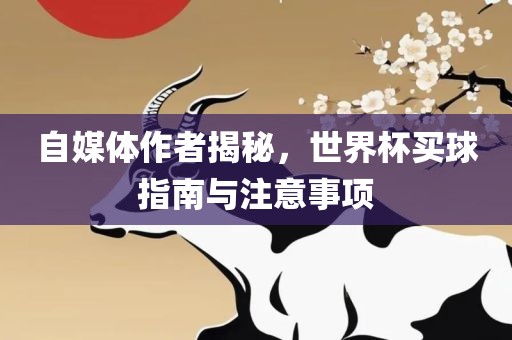 自媒体作者揭秘，世界杯买球指南与注意事项