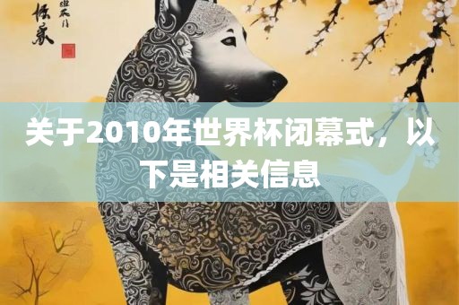 关于2010年世界杯闭幕式，以下是相关信息