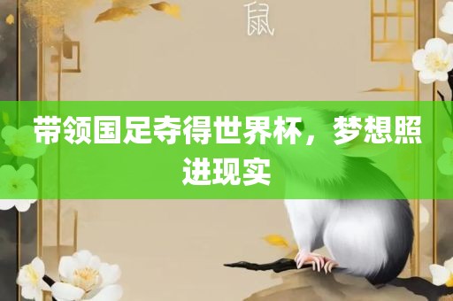 带领国足夺得世界杯，梦想照进现实