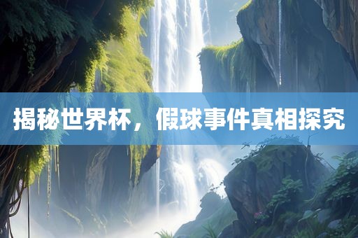 揭秘世界杯，假球事件真相探究