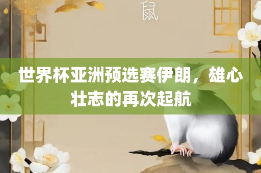 世界杯亚洲预选赛伊朗，雄心壮志的再次起航