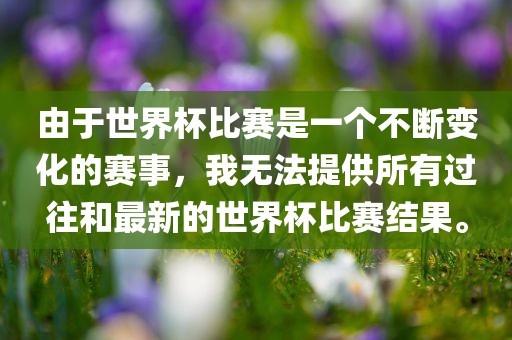 由于世界杯比赛是一个不断变化的赛事，我无法提供所有过往和最新的世界杯比赛结果。
