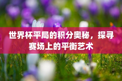 世界杯平局的积分奥秘，探寻赛场上的平衡艺术